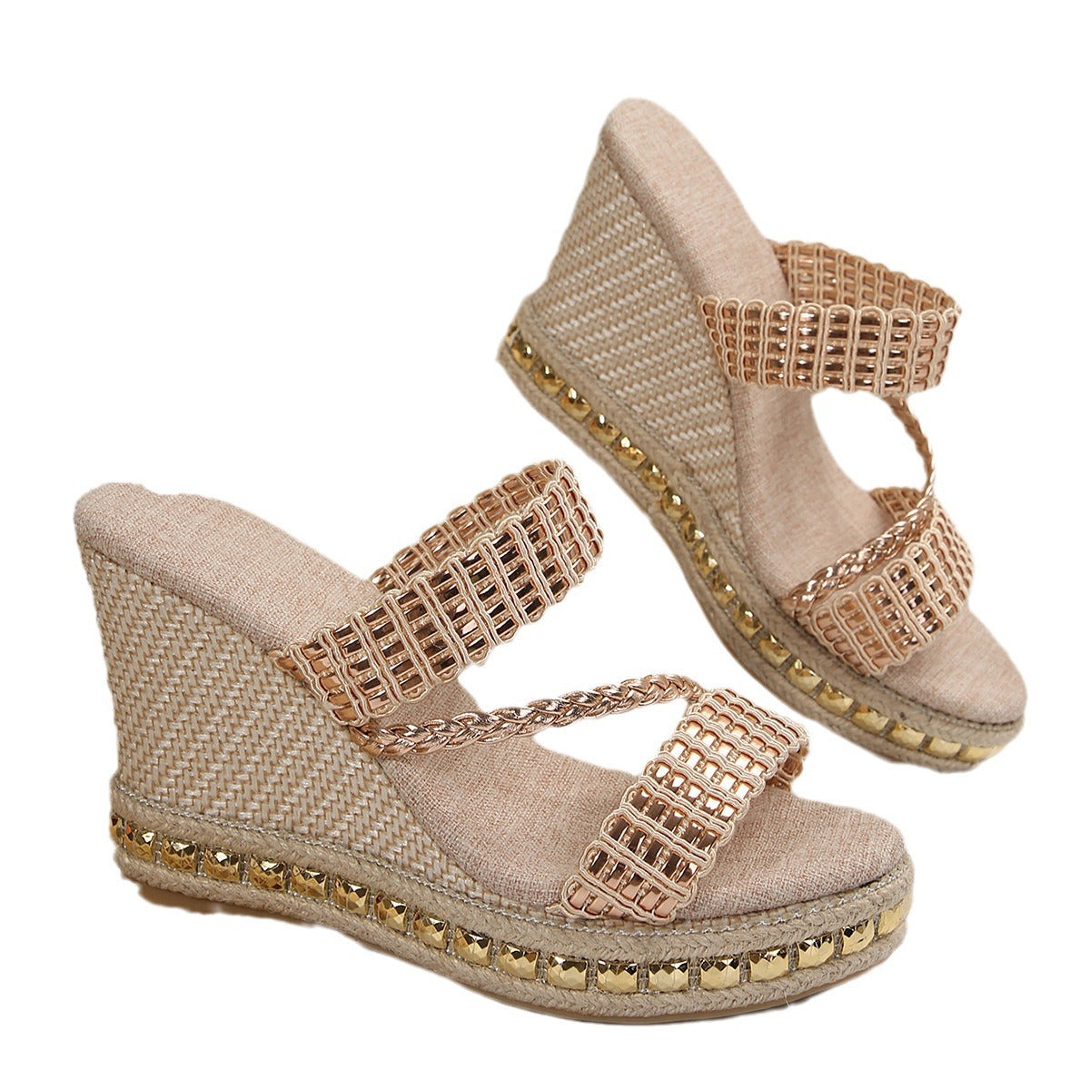 Women's Summer Round Toe Covering Color Matching Design Sandals