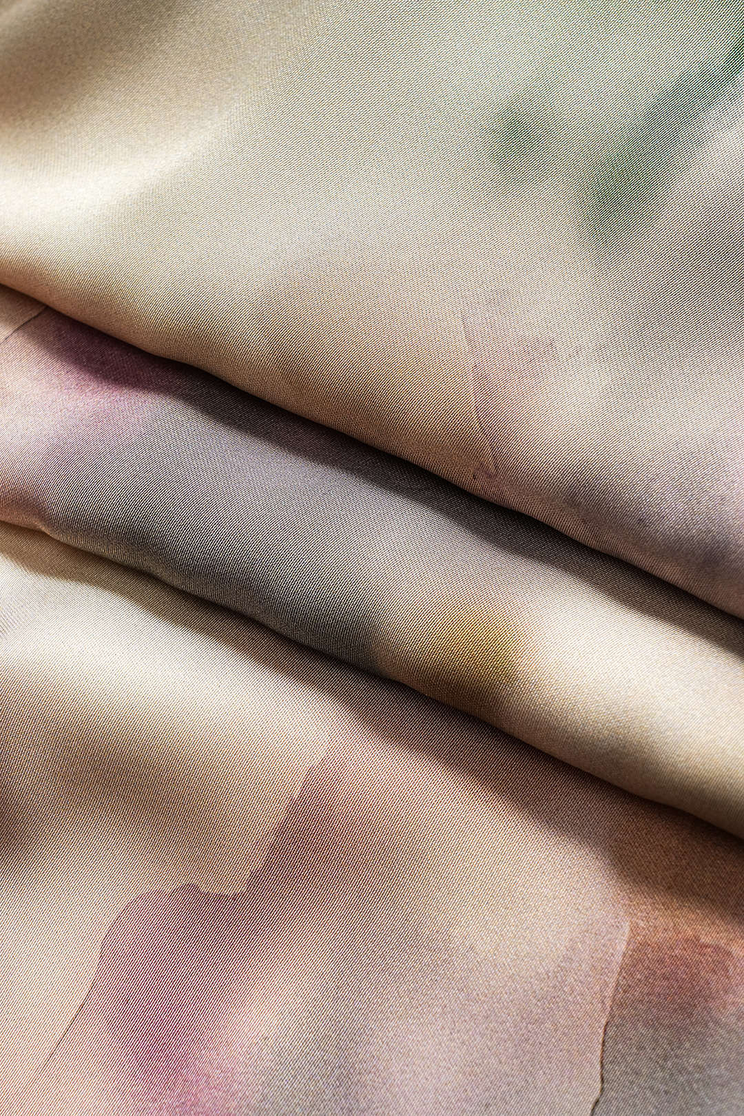 Watercolor Print Satin Pocket Trousers