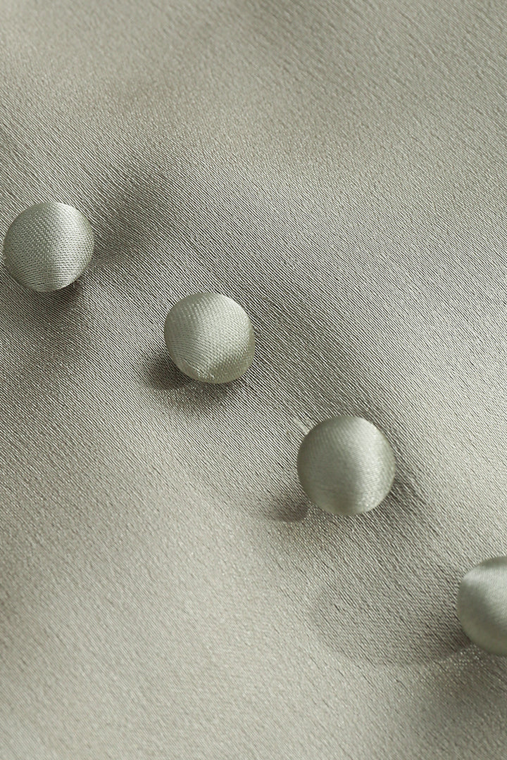 Square Neck V-hem Satin Long Sleeve Top