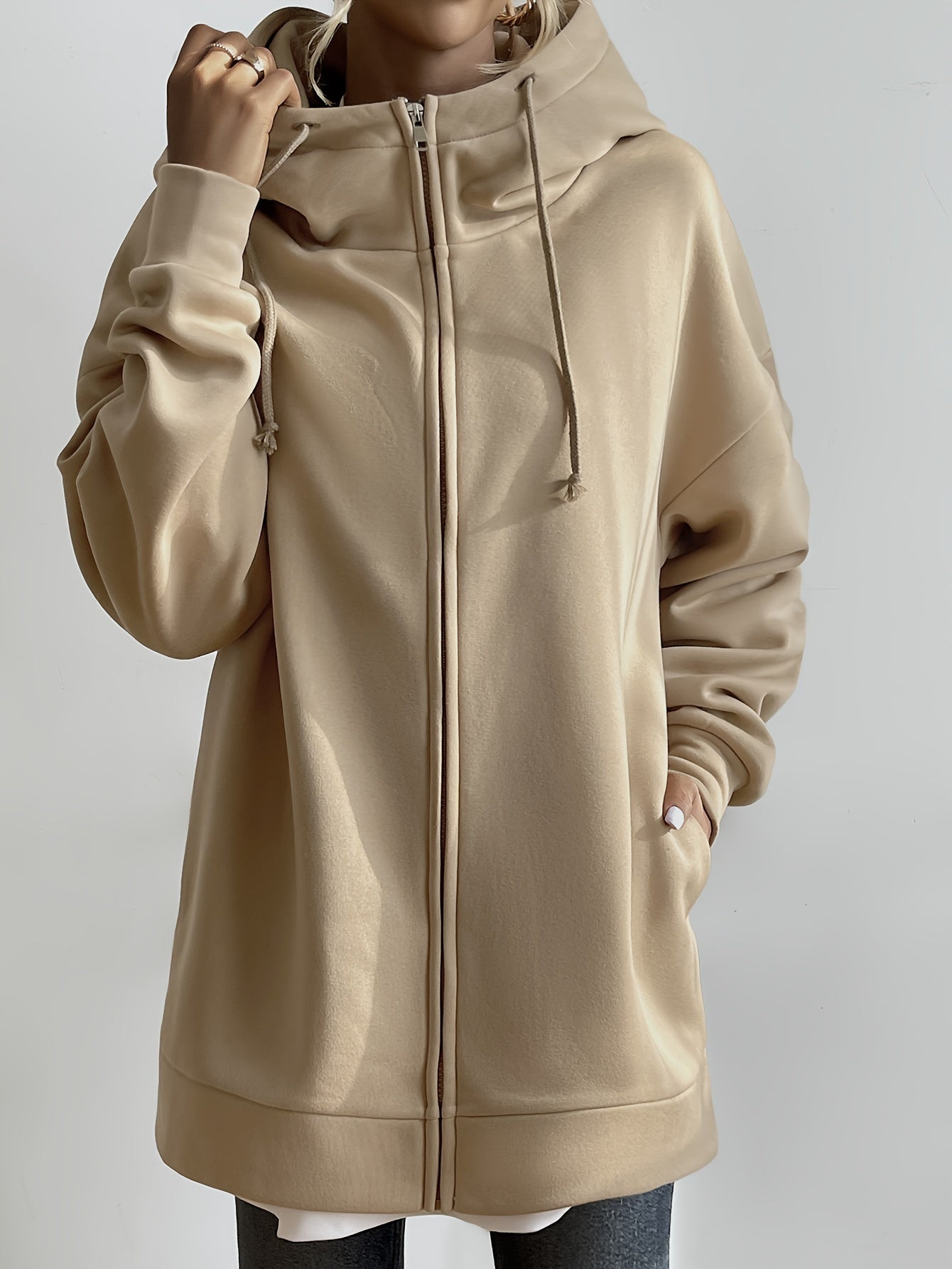 Solid Color Casual Sports Hooded Zipper Sweatshirs