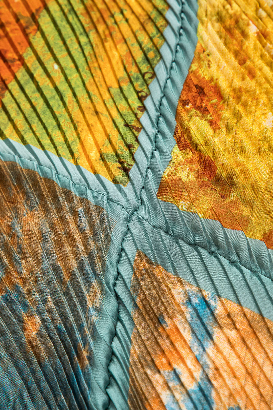 Tie Dye Satin Pleated Skirt