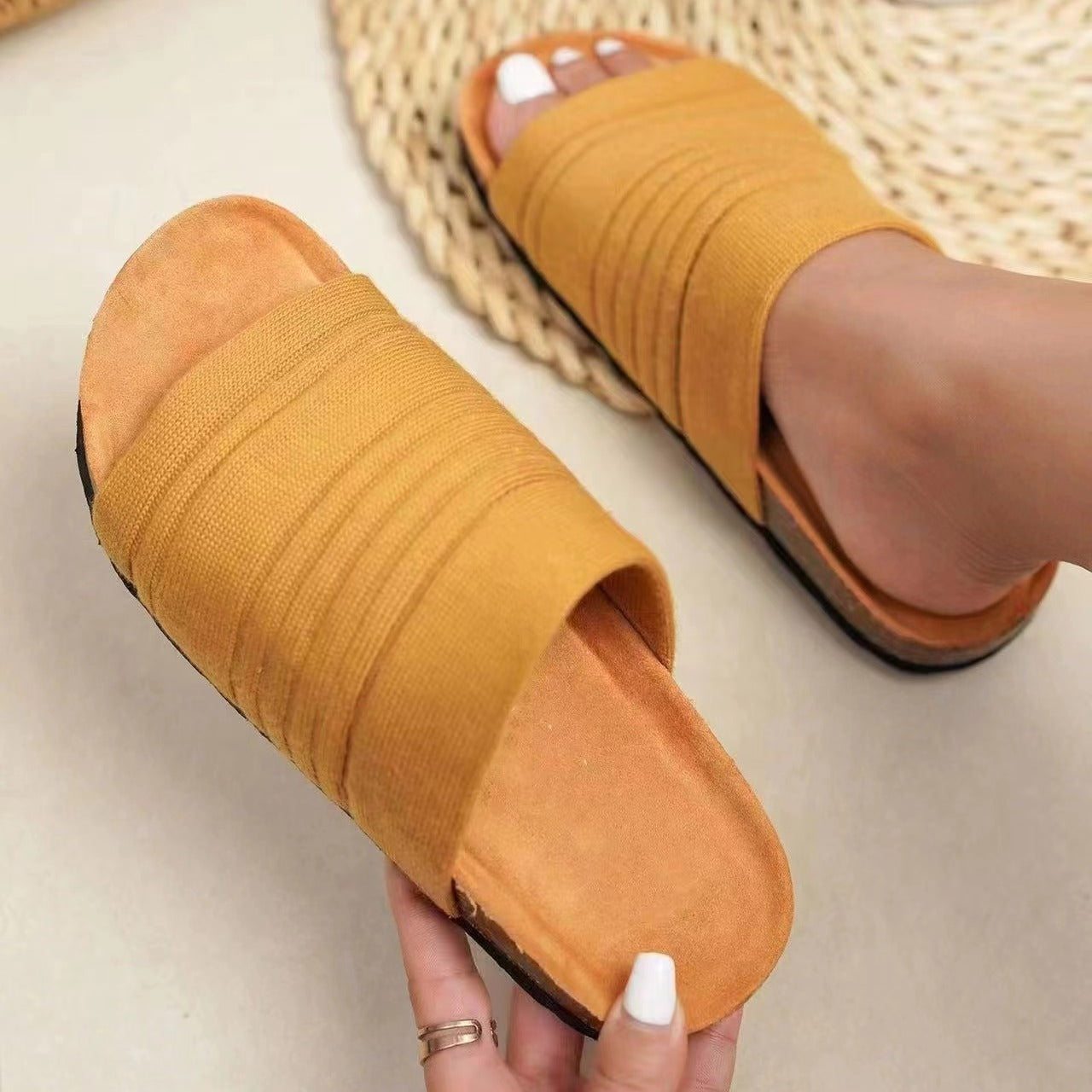 Women's Thick-soled Plus Size Solid Color Breathable Sandals