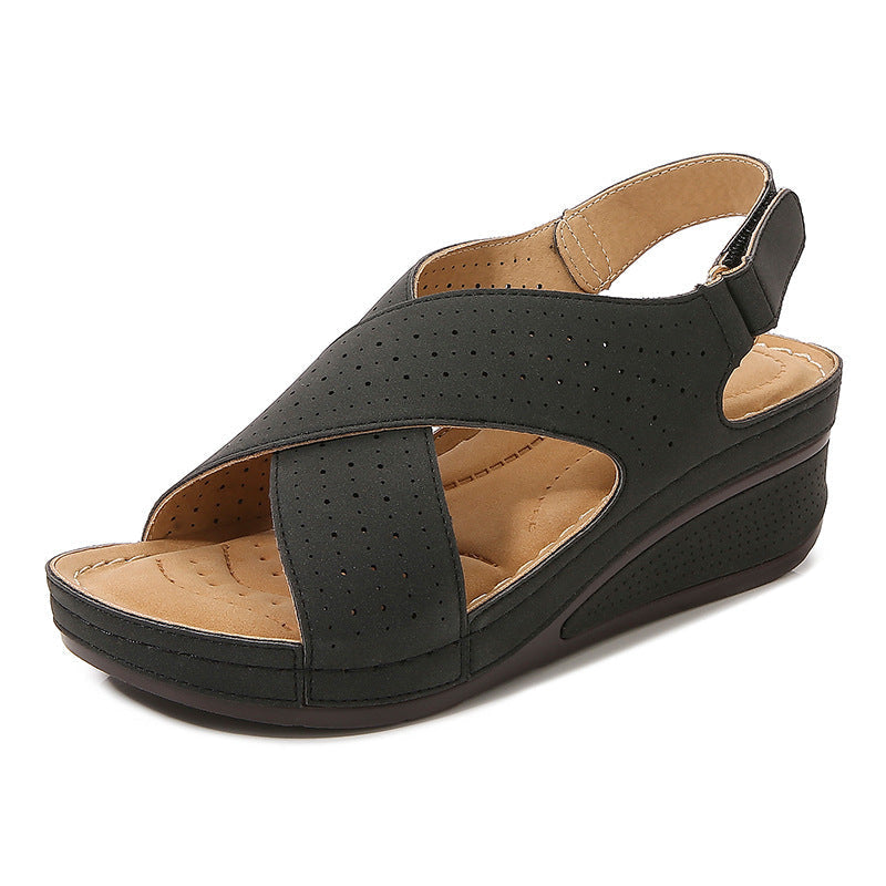 Versatile Retro Platform Velcro Beach Sandals
