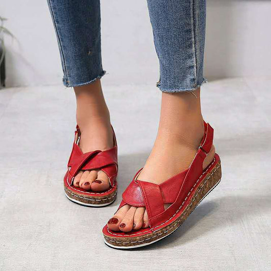 Women Weave Female Causal Platform Wedges Sandals