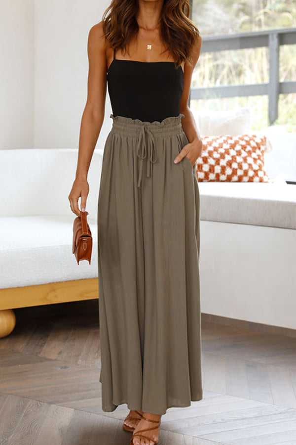 Solid Color Lightweight Flowy Wide Leg Pants