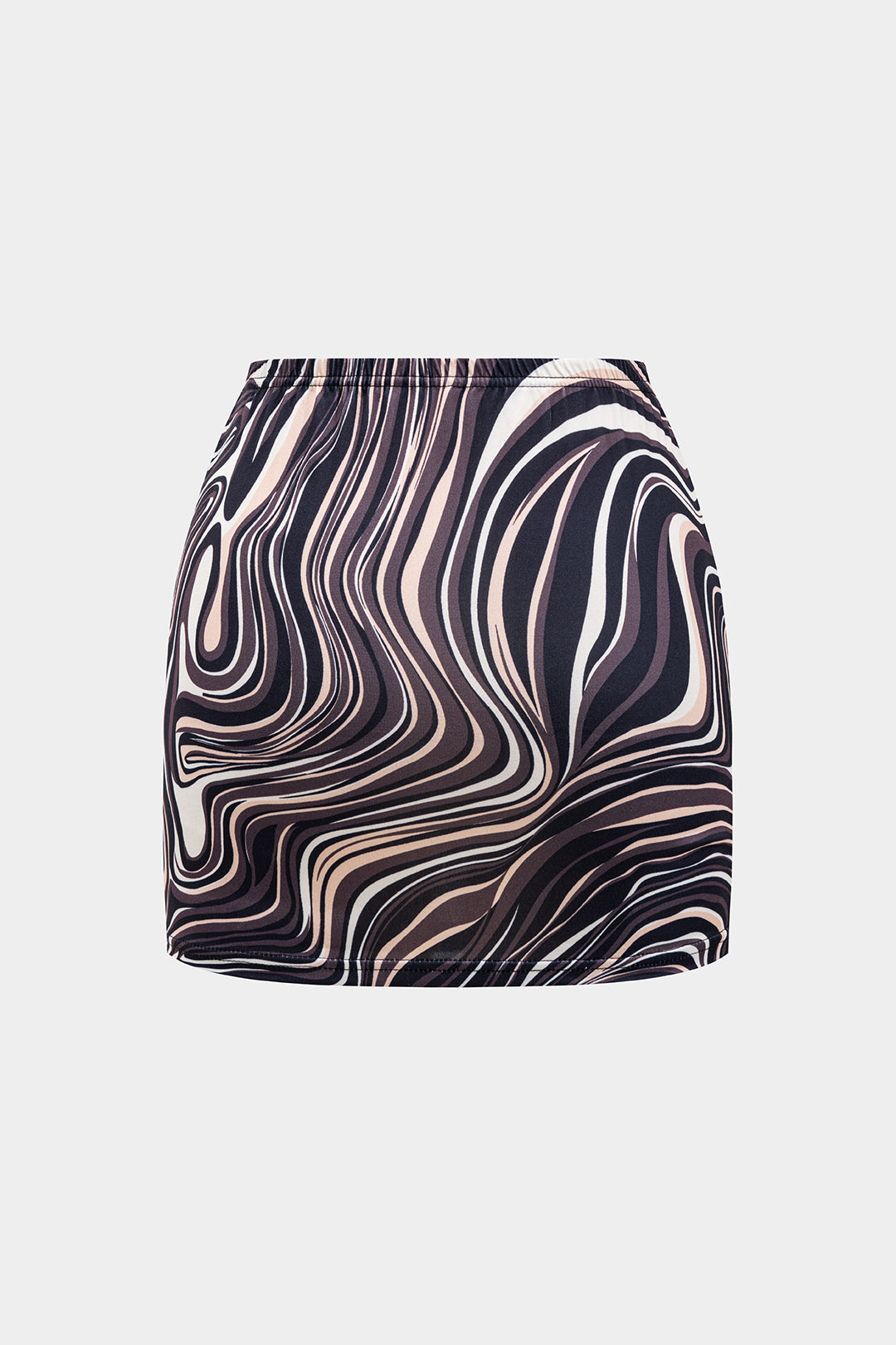 Stripe Print Ruched Mini Skirt