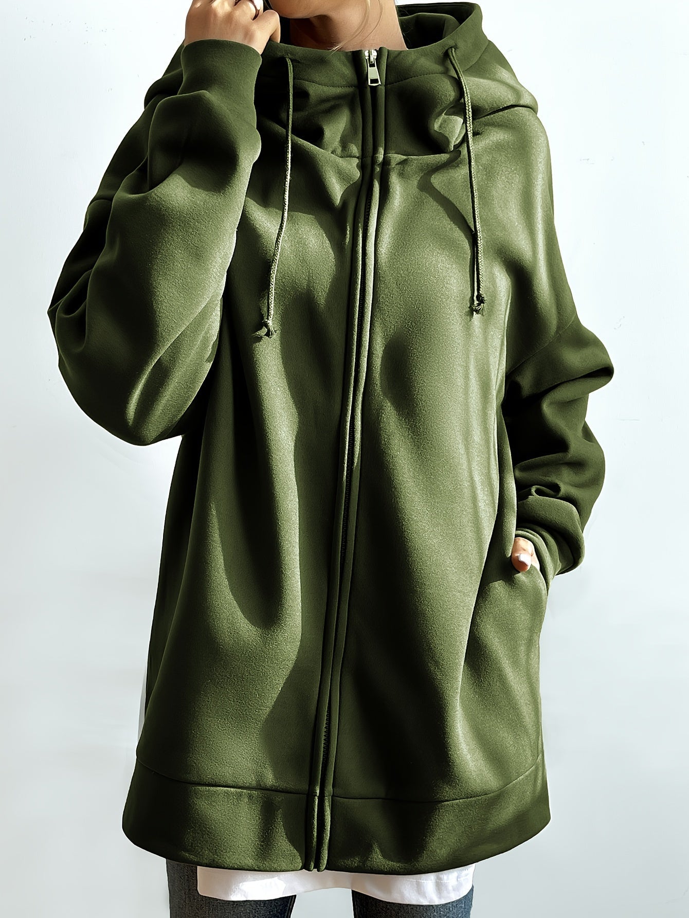 Solid Color Casual Sports Hooded Zipper Sweatshirs