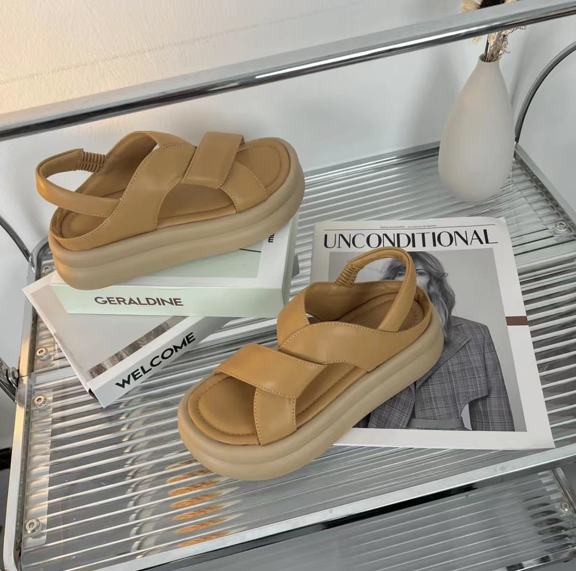 Women's Summer Fashion Round Toe Elastic Band Sandals