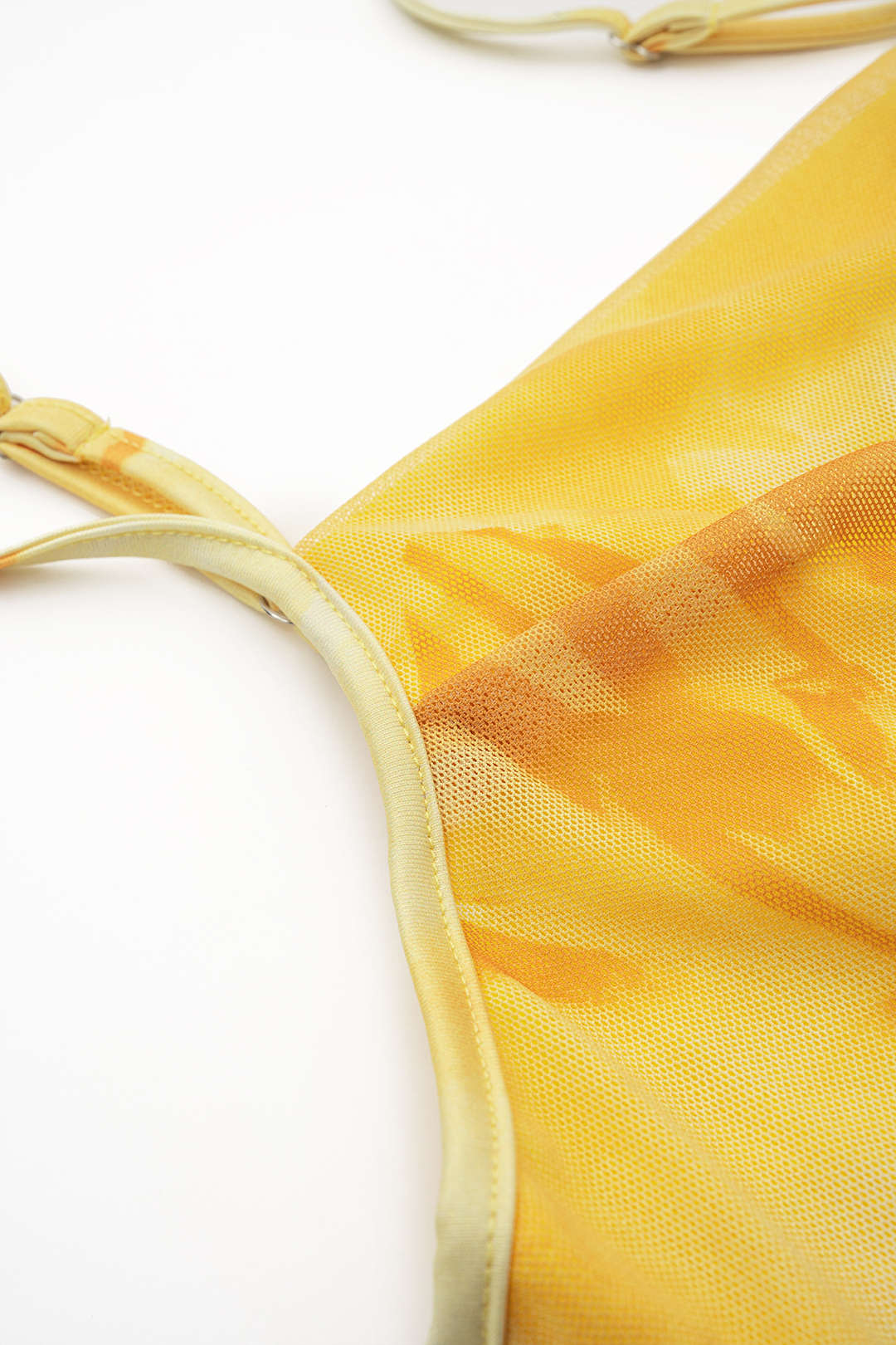 Tie Dye Floral Print Mesh Slip Sleeveless Maxi Dress