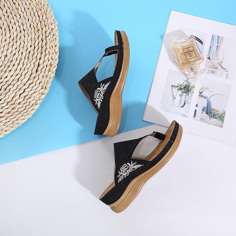 Women's Embroidery Wedge Sandals