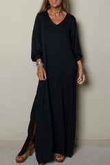 Women Casual V-neck Maxi Dress