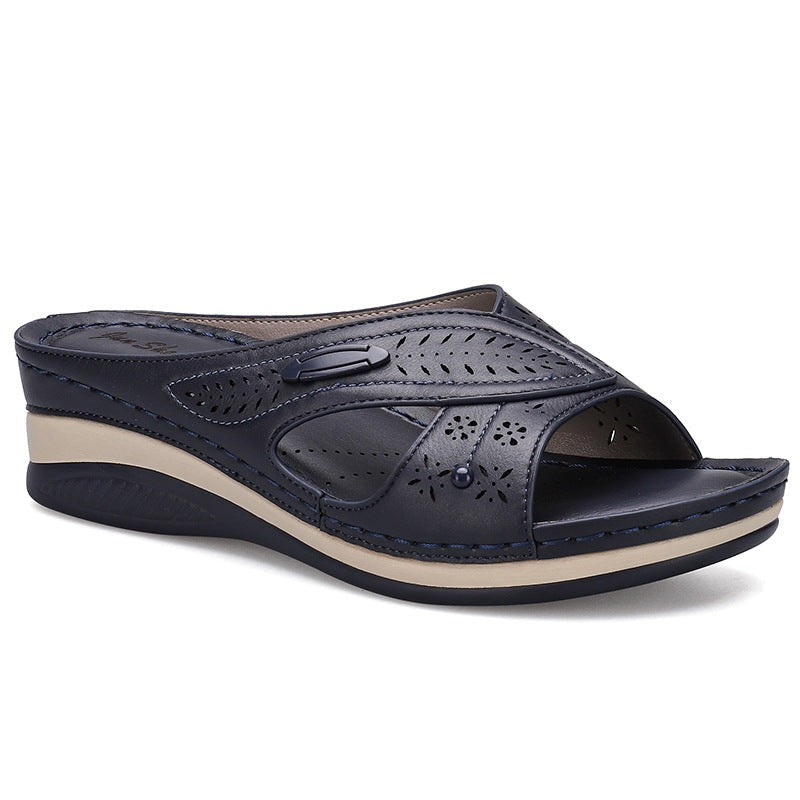 Women's Floral Sandals Wedges Shoes Outdoor Slippers