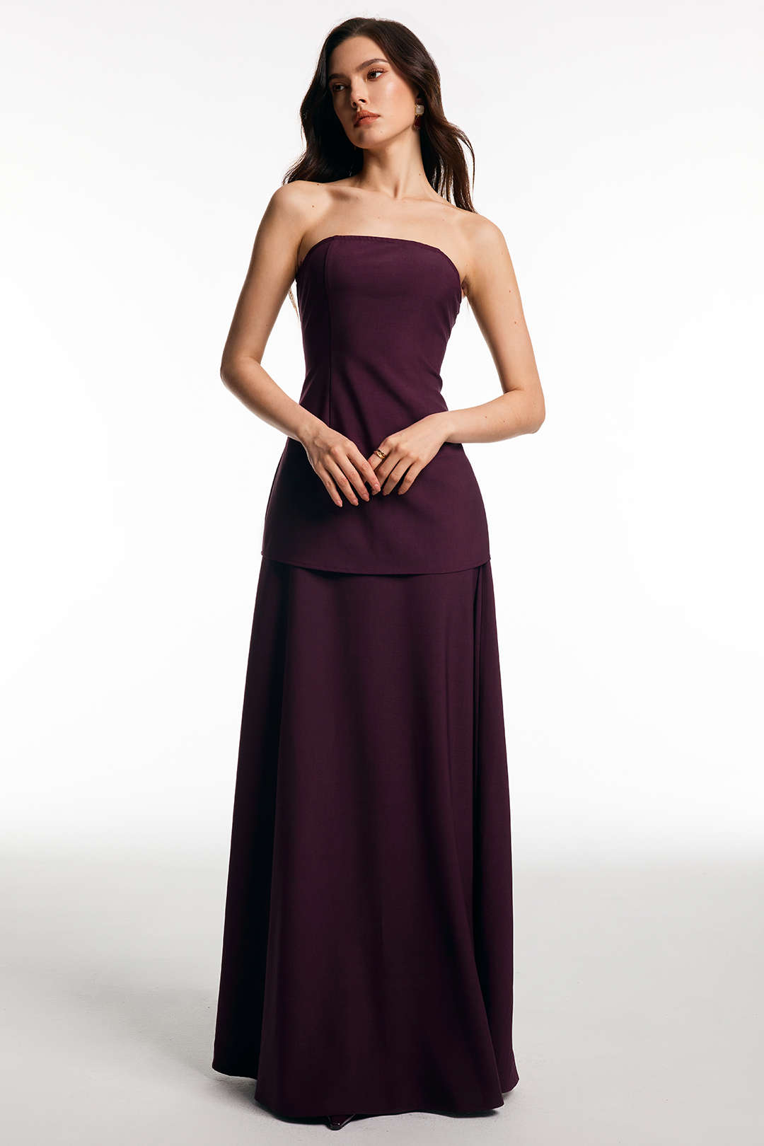 Zipper Strapless Tube Top