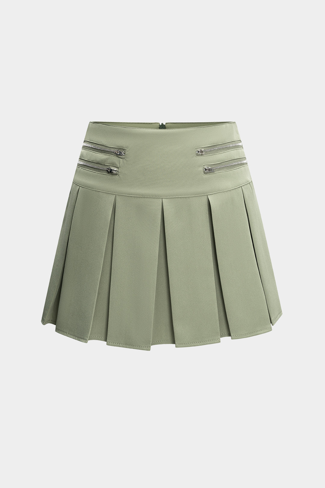 Zipper Detail Ruched Skirt