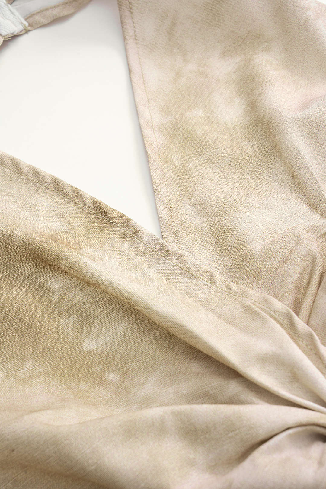 Tie Dye Linen Backless Sleeveless Halter Neck Top And High Waist Wide Leg Pants Set