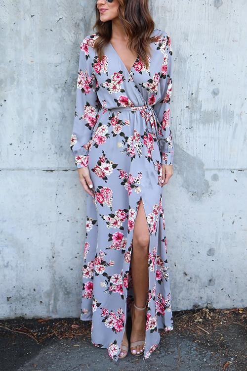 Sexy Split Print Dress