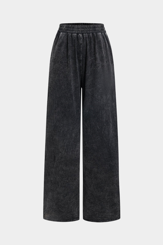 Washed Shirred Waistband Trousers