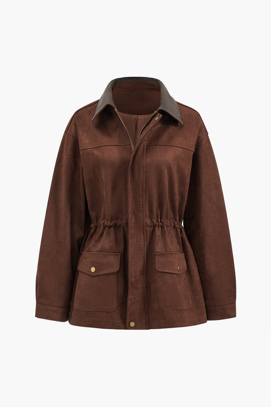 Suede Retro Zipper Jacket