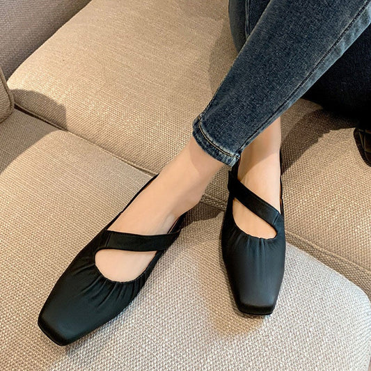 Chamique Square Toe Block Heels Mary Jane Shoes