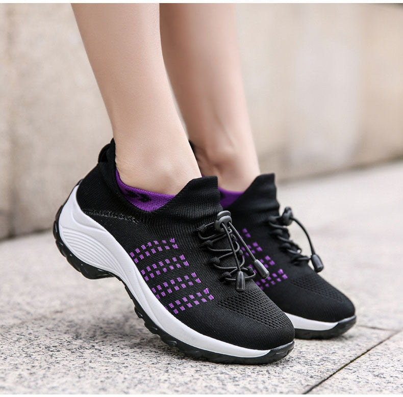 Breathable Mesh Tenis Ladies Shoes for Sock Sneakers