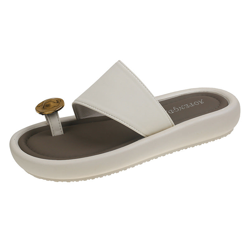 Women's Style High-grade Toe Covering Outer Wear Fashion Summer Round Sandals