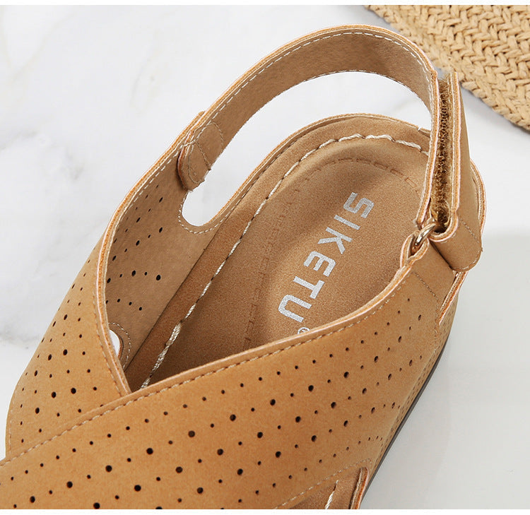 Versatile Retro Platform Velcro Beach Sandals