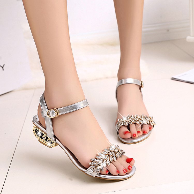 Women's Sweet Rhinestone Fashionable Ladies Fish Mouth Sandals