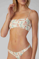 Bandeau Wolf Print Two pieces Swimsuit