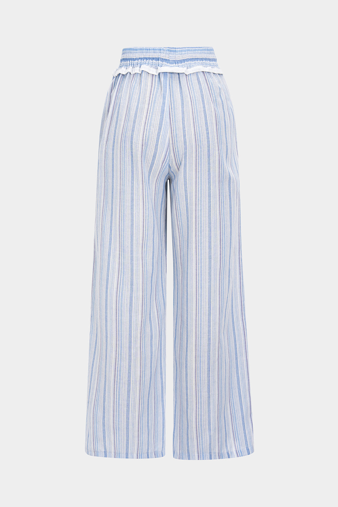 Stripes Contrast Print Tie-Up Wide Leg Trousers