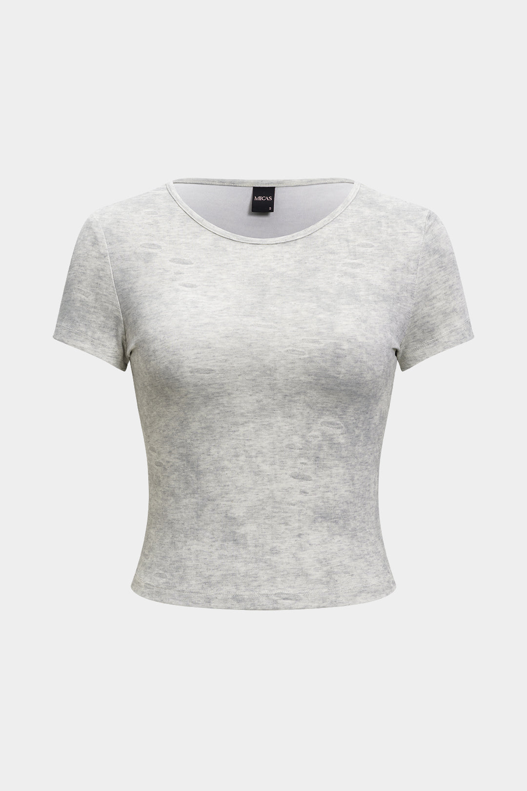 Washed Round Neck Short Sleeve T-Shirt