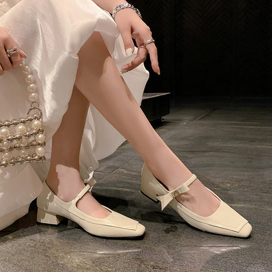 Raylyn Square Toe Block Heels Mary Jane Shoes