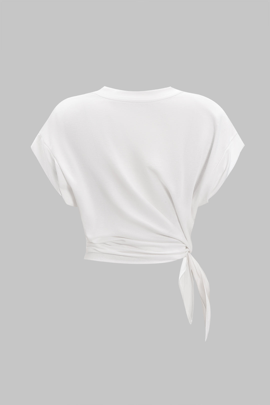 Tie Front Ruched Short Sleeve T-Shirt