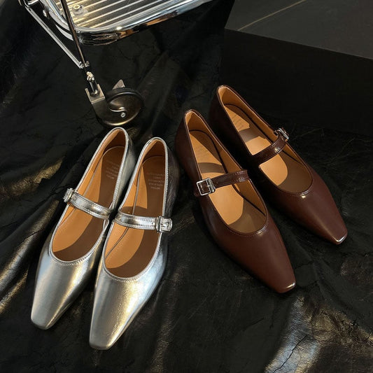 Jaquana Square Toe Block Heels Mary Jane Shoes