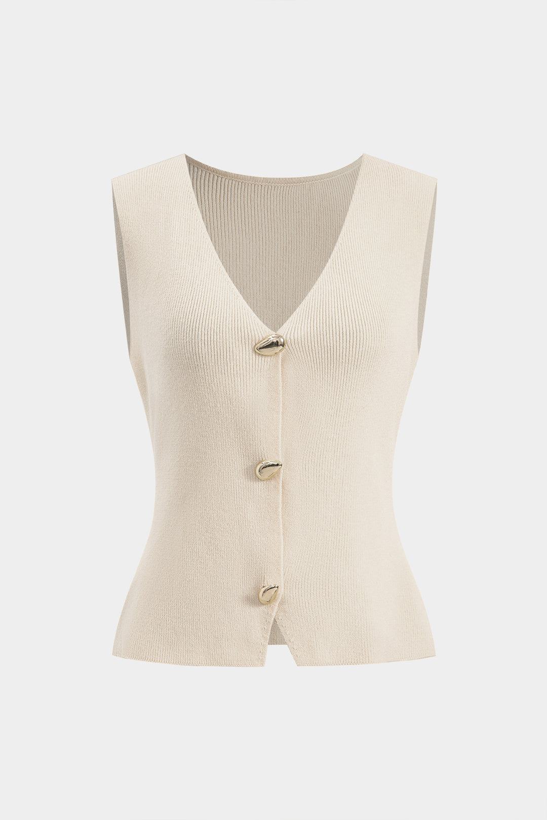 Sweater Metallic Button Tank Top