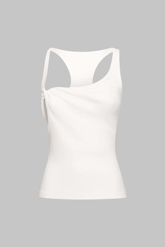 Twist Knot Asymmetrical Tank Top