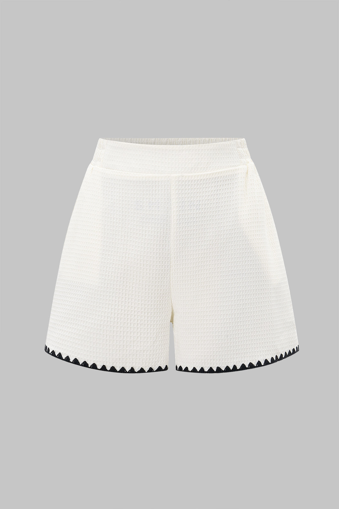 Texture Color-Block Piping Shorts
