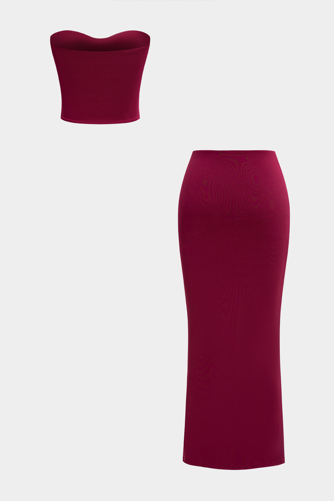 Twist Knot Strapless Tube Top And Skirt Set