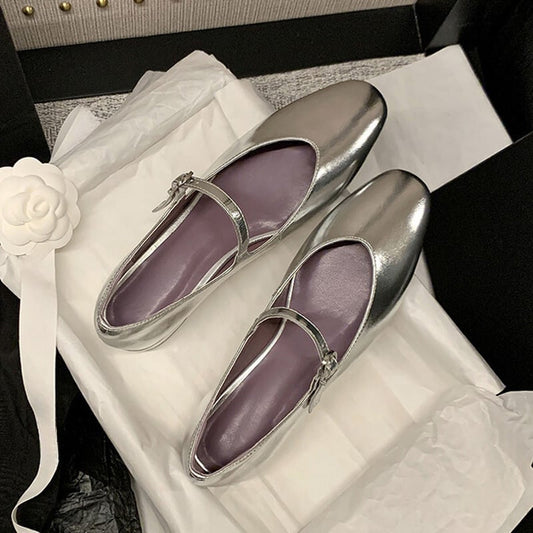 Minnie Round Toe Block Heels Mary Jane Shoes