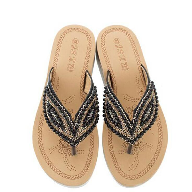 Rhinestone Eye Personality Pearl Slippers