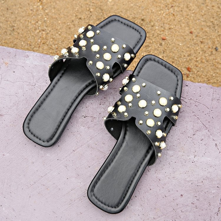 Women's Stylish Pearl Flat Summer Fashion Sandals