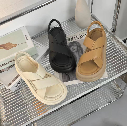 Women's Summer Fashion Round Toe Elastic Band Sandals