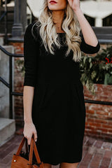 Casual Crew Neck Sleeve Dress