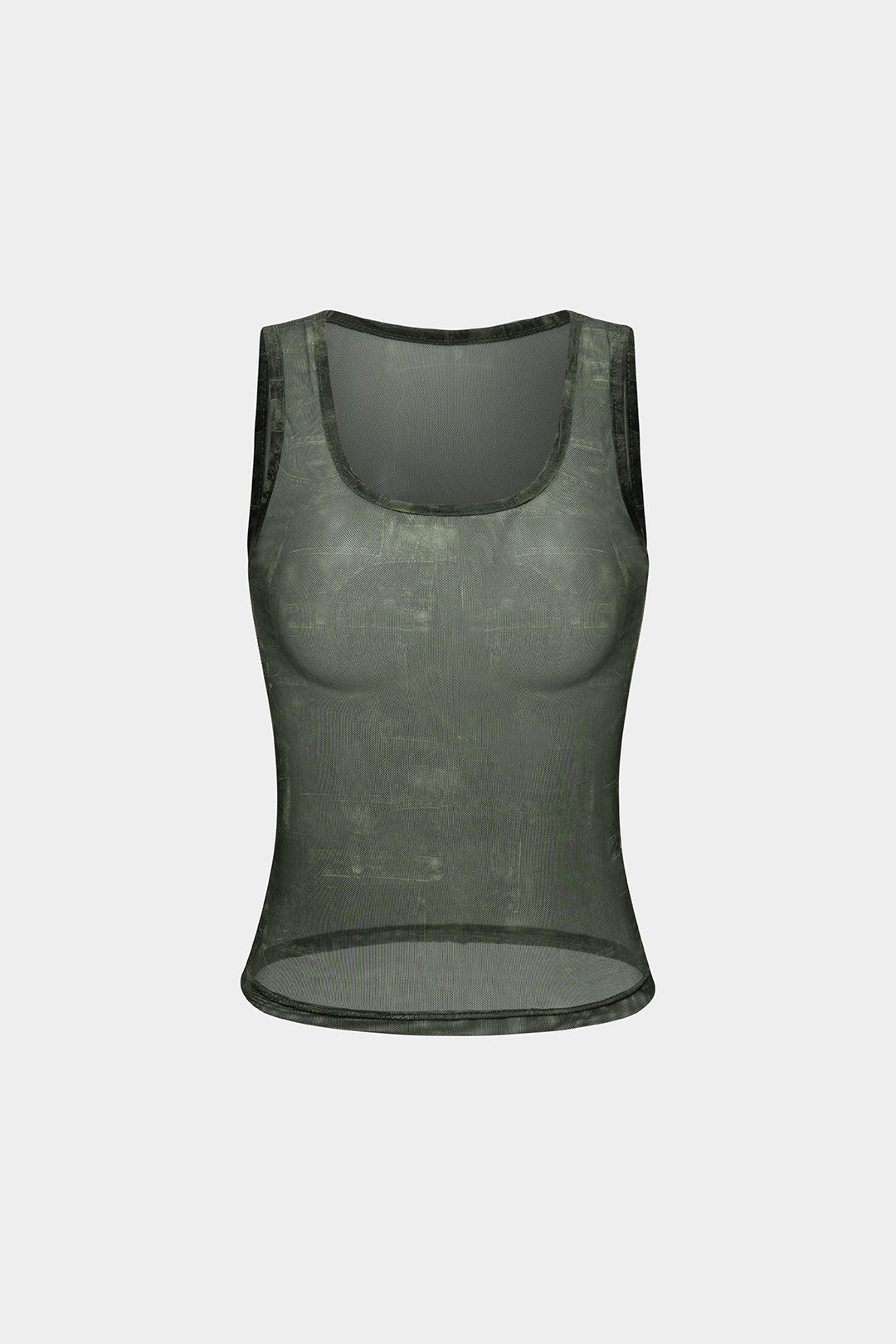 Tie Dye Print Mesh Tank Top