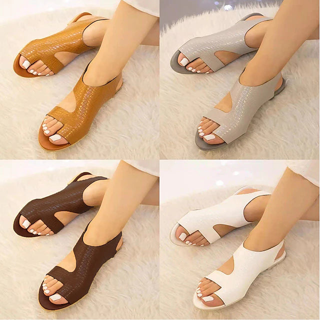 Women's Orthopedic Sandals - Plus Size Flat Heel Open Toe Walking Shoes