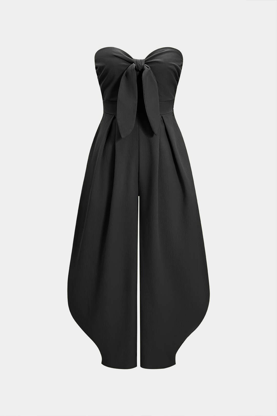 Strapless Tie-Up Ruched Sleeveless Jumpsuit