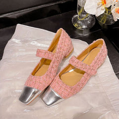 Fany Square Toe Block Heels Mary Jane Shoes