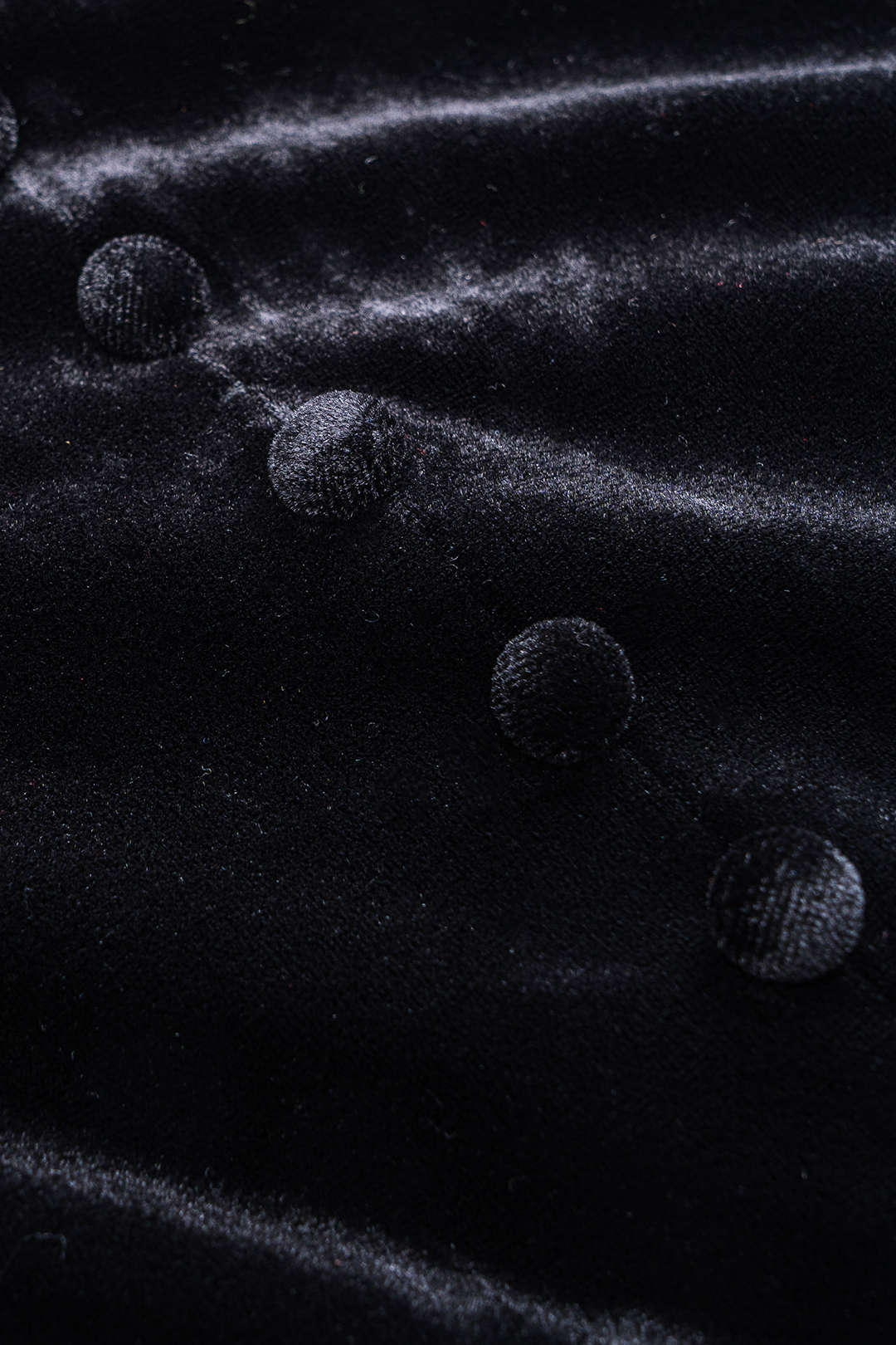 Velvet Patchwork Button Zipper Long Sleeve Mini Dress