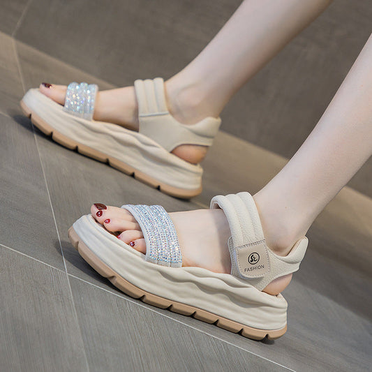 Women's Thick-soled Height Increasing White Summer Breathable Sandals