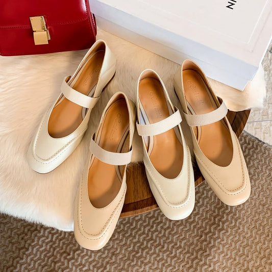 Filomena Square Toe Block Heels Mary Jane Shoes