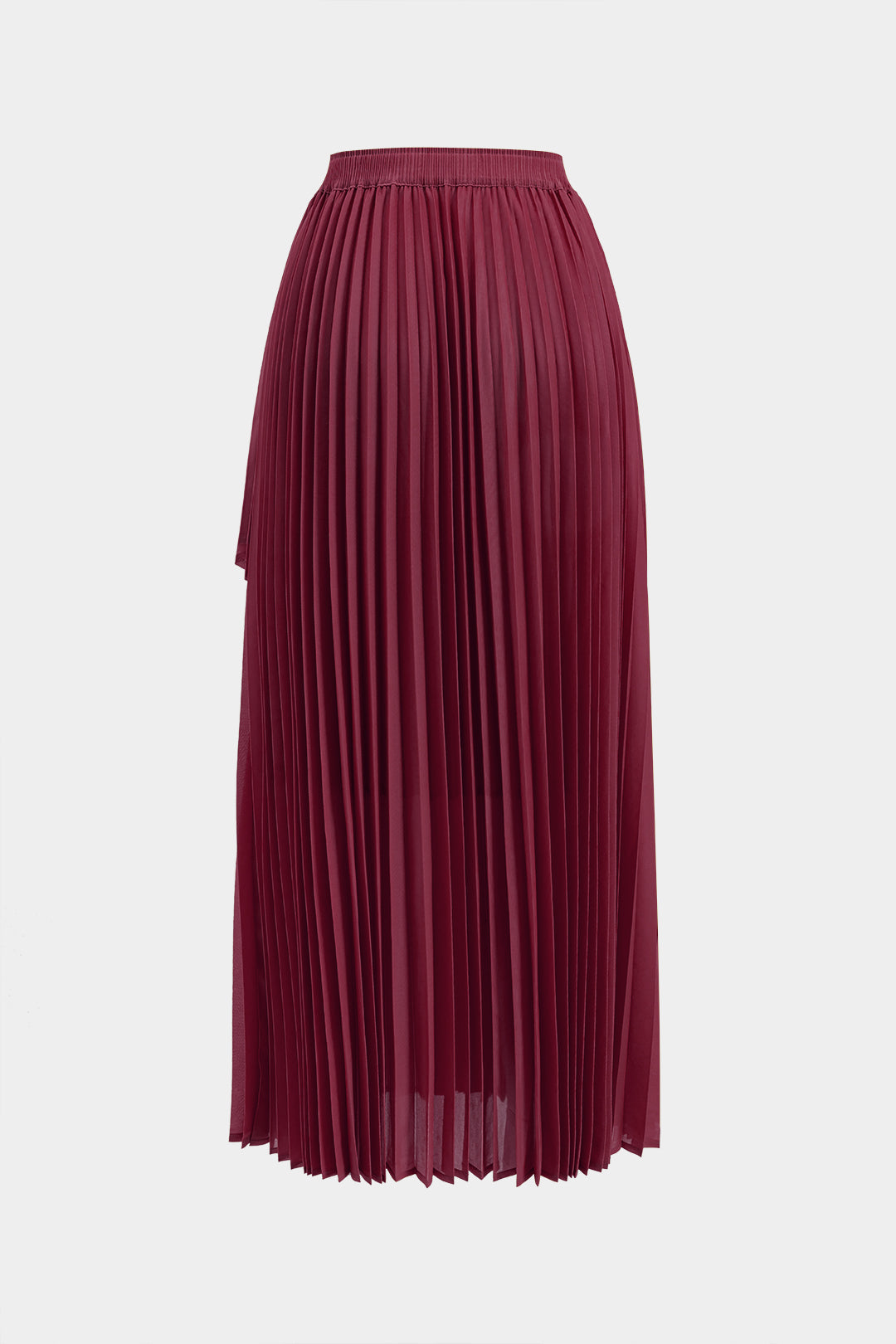 Tie Front Long Sleeve Top And Pleated Skirt Set